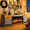 Gray, variant on Ludatido 70" TV Stand for TVs up to 80" with Log Flame Electric Fireplace, Entertainment Center with High Glossy Doors & LED Lights, Black