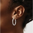 thumbnail image 4 of 14K White Gold Polished 2.5mm Tube Hoop Earrings (25 X 2.5) Made In Peru t839, 4 of 6