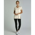 thumbnail image 3 of Real Essentials 5 Pack: Women's Short Sleeve Split Hem V-Neck T-Shirts, Athletic Tops, Gym, Workout, Yoga, Activewear (Plus), 3 of 6