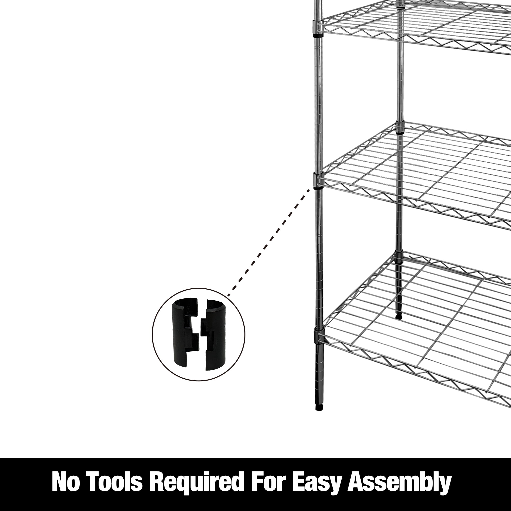 WorkPro 5-Tier Chrome Slim Wire Shelving