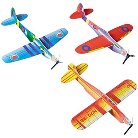 24 Glider Planes Birthday Party Favors Foam 8" Fighter War Plane