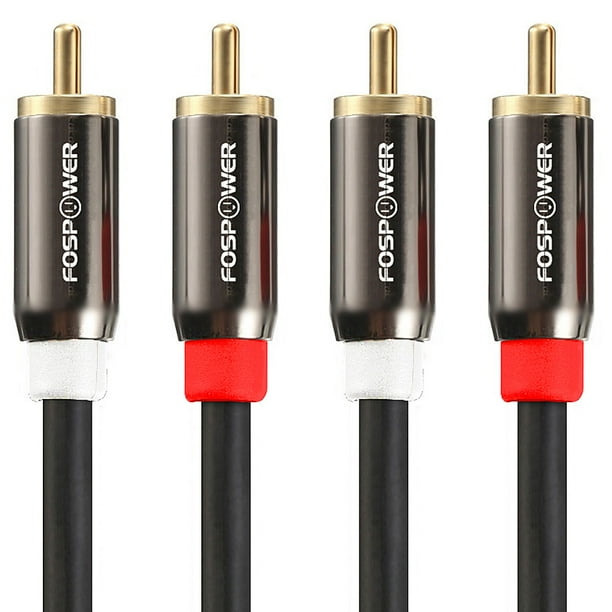 Fospower 2 Rca M M Stereo Audio Cable 24k Gold Plated Copper Core 2rca Male To 2rca Male Premium Sound Quality 15ft Walmart Com Walmart Com
