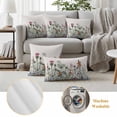 thumbnail image 6 of Spring Floral Outdoor Waterproof Pillow Covers, Country Botanical Watercolor Botanical Decorative Square Throw Pillowcase Sofa Cushion Sham for Patio/Couch/Chair, 24"x24" 2 Pack, 6 of 8