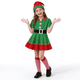thumbnail image 4 of Afdoent Christmas Elf Set with Hat Belt Socks for Girls Family Matching Xmas Outfits Holiday Party Dress Up, 4 of 7