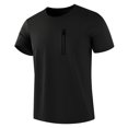 thumbnail image 2 of Men's Short Sleeve T-Shirts Performance Zipper Pocket Athletic Tee Quick Dry Workout Top Moisture Wicking Cool Ice Silk Shirt for Running Training Hiking, 2 of 6