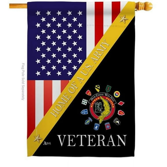 Americana Home & Garden H140894-BO 28 x 40 in. Home of Vietnam Veterans House Flag with Armed Forces Army Double-Sided Decorative Vertical Decoration Banner Garden Yard Gift
