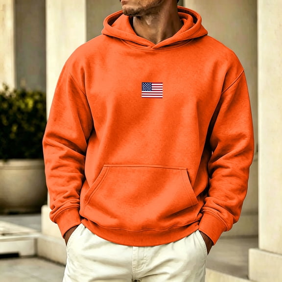 Dxzfnsa Men's Pullover Hoodies Loose Fit Soft Solid Color Hooded Sweatshirt with Pockets Men Casual Long Sleeve Crew Neck Sweatshirts