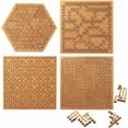 thumbnail image 1 of Fractal Tray Puzzles, Hard Difficult Wooden Jigsaw Puzzles for Adults, Unique Irregular Creative Labyrinth Impossible Difficult, Reverse Thinking Challenging No Image Puzzle(4pcs), 1 of 7