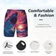thumbnail image 3 of Balery Hawaiian Island Beach Shark Bañador para hombre, shorts de playa de secado rápido con entrepierna y forro de compresión-Medium, 3 of 6
