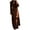 Brown, variant on Lindreshi Summer Dresses for Women 2024 Fall and Winter New Solid Round Neck Long Sleeve Split Loose Relaxed Dress for Women