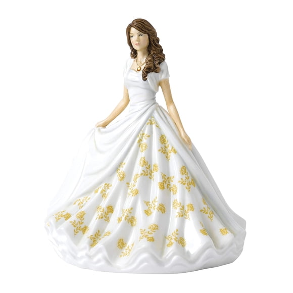 Royal Doulton Birthstone Petites November, Topaz HN 5907 Figurine, 7", Orange