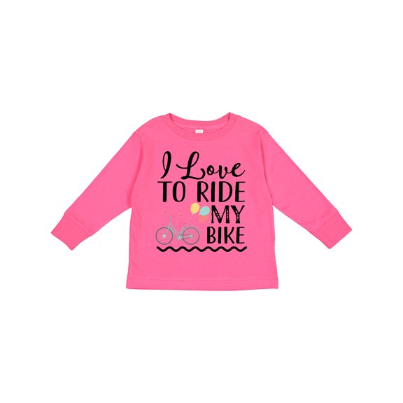 Inktastic Bicycle I Love to Ride My Bike Girls Long Sleeve Toddler T-Shirt