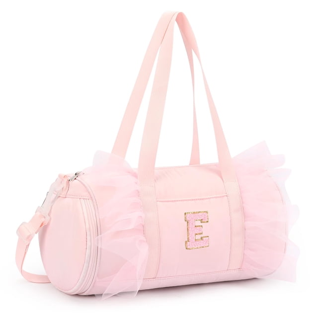 Bolsa de lona Mibasies para niñas de 4 a 6 niños, rosa con letra