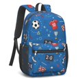 thumbnail image 2 of Soccer and Scoreboard Blue 17" School Backpacks for Teens,Waterproof Oxford Fabric,S-Shape Padded Straps for School,Travel,Hiking,Camping, 2 of 6