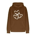 thumbnail image 3 of FcBaudy Hauts pour Femmes, Blouse à Manches Longues avec Capuche, Chemises pour Femmes Mode Femmes Confortable Décontracté Imprimé Poche Blouse à Manches Longues Chandails en Molleton Blouse Femmes, 3 of 3