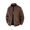 thumbnail image 6 of Drovellove Plus Size Women's Faux Leather Jacket with Stand Up Collar | Long Sleeve Zippered Outwear with Pockets for Casual Daily Wear, 6 of 9