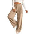 thumbnail image 7 of Hsovts Womens Corduroy Wide Leg Pants Baggy Straight Adjustable High Waist Trousers Casual Uniform Dress Pant Brown S, 7 of 7