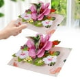 thumbnail image 2 of 3D Butterfly Greeting Cards, Flowers Pop Up Birthday Cards, for Mom, Sister, Grandmother, Wife, Daughter, and Other Women, with Envelope, Green, 2 of 8