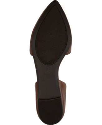 Journee Collection Women's Brown D'orsay Silhouette Cushioned Braely Pointed Toe Slip On Flats 11 M
