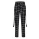 thumbnail image 1 of VISgogo Pantalones cargo para mujer, pantalones de cintura alta con estampado de cuadros/color sólido con bolsillos VISgogo  moda, 1 of 6