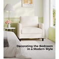 thumbnail image 5 of Welzona 33" Teddy Fabric Accent Chair, Comfy Reading Armchair for Living Room & Bedroom, Tool-Free Assembly, Off White, 5 of 9