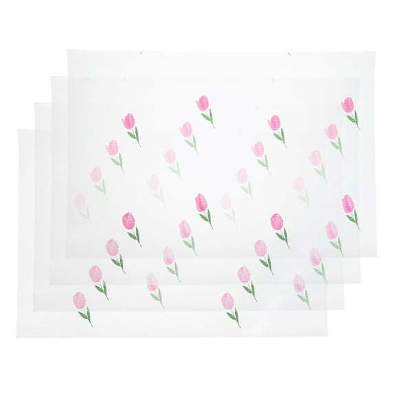 Raindrops 4-Pack Flower Shelf Liners, Washable Non-Adhesive Drawer Mats for Kitchen Cabinets, Refrigerator, Cupboards 45x30cm