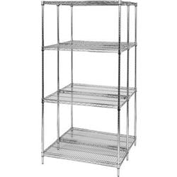 Quantum Storage Systems AD63-1842C Add-On Kit for 63" High 4-Tier Wire Shelving Unit, Chrome Finish, 18" Width x 42" Length x 63" Height