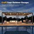thumbnail image 6 of MELLCOM Pergola Louvered 12x20, Hardtop Pergola with Adjustable Roof for Sun & Rain Shade, Outdoor Gazebo with Integrated Drainage System, Modern Rustproof Patio Canopy Carport, 6 of 7