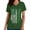 Green-06, variant on Women's St. Patrick's Day Scrub Top Shamrock Printed V-Neck Short Sleeve Nursing Uniform