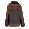 thumbnail image 2 of Dwaogom Women's Waterproof Ski Jacket Rain Winter Coat Windproof Skin Hooded Jacket Solid Color Hooded Fall And Winter Long Sleeve Outdoor Interchange Jacket Sports Coat, 2 of 6