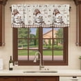 thumbnail image 6 of Coffee Gnomes Curtain Valances for Windows, Kitchen Valance Window Treatments Panel 2 Pack, Brown Buffalo Plaid Check Farmhouse Rod Pocket Short Curtains for Bathroom Bedroom 42 x 18 Inch, 6 of 8