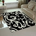 thumbnail image 1 of Black Allstar with White Floral Design Modern Geometric Area Rug (3' 9" x 5' 1"), 1 of 6