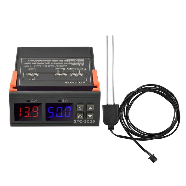Graflsoa STC-3029 Greenhouse Soil Moisture Monitor with 1M Sensor Cable, DC24V, ABS Material, 0%~100%RH Range, 10A Relay, Compact Design
