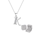 thumbnail image 1 of Juwaliy Collar de Letra para Mujer Dije K, Dije de Inicial de Plata Esterlina 925 con Monograma con Brillo Alfabeto Personalizado Nombre Joyería Regalo para Madre Esposa Hija, 1 of 9