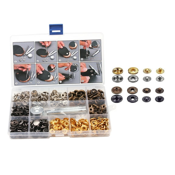 unbranded  Decorative Coat Buttons Metal Grommet Kit Studs Rivet Duvet Snap Fasteners