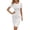 White, variant on Women's Round Neck Short Sleeve Lace Dress with Slightly Stretchy Bodice Lined Elegant Everyday 90% Nylon 10% Spandex
