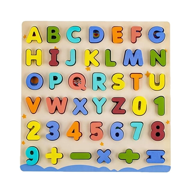Rompecabezas de madera con letras y números, material didáctico, juguete educativo, rompecabezas de letras y números, para niños y niñas, material de