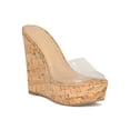 thumbnail image 1 of Women Transparent Open Toe Platform Wedge Heel Slide Mule Sandal 18994, 1 of 6
