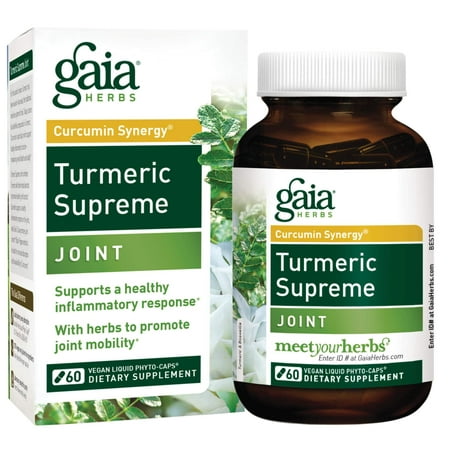 Gaia Herbs Turmeric Supreme Joint, Vegan Liquid Capsules, 60 Count - Turmeric Curcumin Supplement Supports Joint Health & Mobility, Occasional Pain Frustration Free