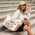 thumbnail image 4 of Pzuqiu Floral Embroidered Women's Large Capacity Quilted Tote Bag,Clear Puffer Shoulder Handbag, Versatile Lightweight Laptop Tote for Work Shopping Travel College Everyday Use, 4 of 7