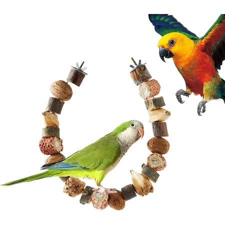 Bird Chew Toys,Wood,19.7inchNatural Beak Grinder, Cage Accessories | Wood Parakeet Foraging Toy for Gum Health Small Medium Lovebird Ornament