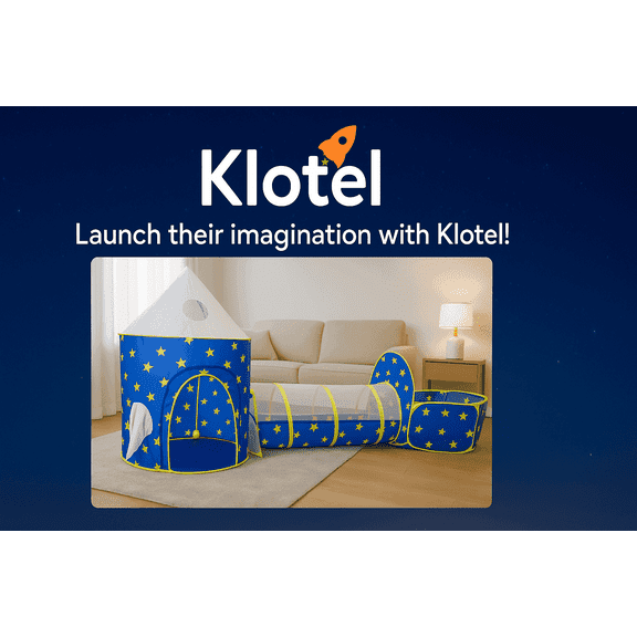 Klotel Play Tent with Tunnel Portable Space Theme