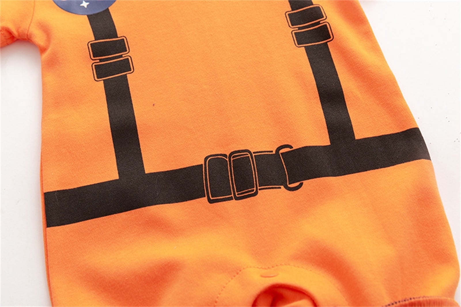 TOOYOU Boys Girls Romper Cute Astronaut Jumpsuit Short Sleeve Pullover Bodysuits Toddler Kids Soft And Comfortable Onesie Orange Size 3-6 Months