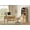 Oak, variant on 2 Piece Office Set, 47" Modern Executive Desk with Charging Station and Drawers & 71"H Tall 5-Tier Arched Bookcases with Storage Cabinet for Living Room, Bedroom, Home Office