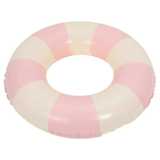 Inflatable Float Swimming Ring Beach Pool Party Swimming Ring PVC Striped Swimming Ring Size 80#