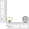 thumbnail image 3 of Gem Stone King Brass Yellow Gold Plated Brass Ring Persian Blue Round Moissanite (0.80 Cttw) (Size 8), 3 of 4