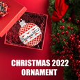 thumbnail image 3 of Klikel Christmas Ornament 2022 - 2022 Christmas Ornament Red Flat Ball - Keepsake Ornament 2022 - Ornament With Crystals - Dated Ornament - 2022 Ornament for Christmas Tree  Engraved Christmas 2022, 3 of 6