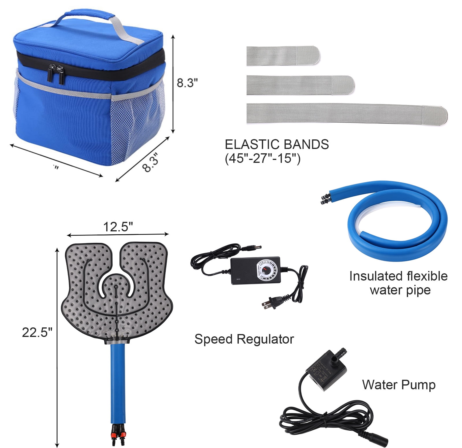 Cold Ice Machine Therapy System , Knee/Joint Pad, Cooling Reservoir and Quiet Bump, for Post-Surgery and Post-Trauma Pain Relief
