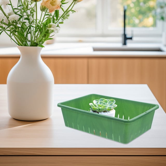 unbranded 2Ud Bandejas Plásticas Para Semilleros Con Drenaje Eficiente Y Apilable Para Jardinería Interior