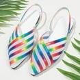thumbnail image 7 of Women's Wide Width Rainbow Mesh Slingback Flats, Pointed Toe Cutout Strappy Sandals, Comfortable Casual Dress Shoes for Summer, Multi-Color, 7 of 7
